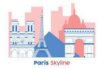 Paris skyline Modern cityscape Vector illustration