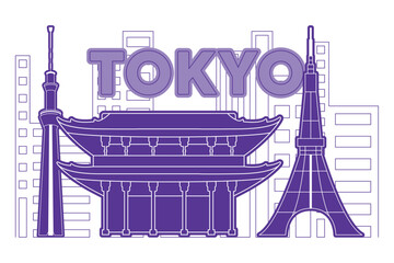 Tokio skyline Modern cityscape Vector illustration