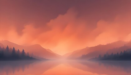 Fototapeta premium Light Dark Clear Plain Warm Vibrant Orange Red Yellow Background Backdrop Texture Paint Color Sunset