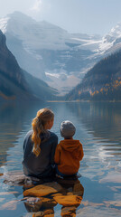 Fototapeta premium mom and baby