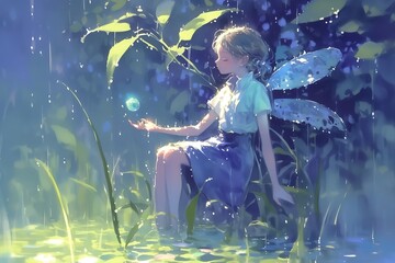 雨の中の妖精