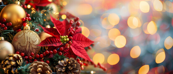 Festive and Joyful Christmas with Ornaments,Lights,and Greenery for the Holiday Season