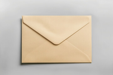 closed brown envelope on light grey background simple minimalistic design