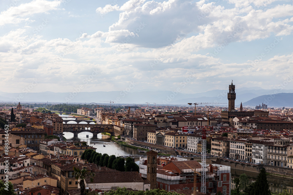 Wall mural view of the arno. florence