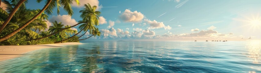 Tropical beach banner