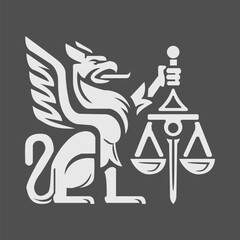 The eagle and scales logo is suitable as a logo for a company in the legal or advocacy sector