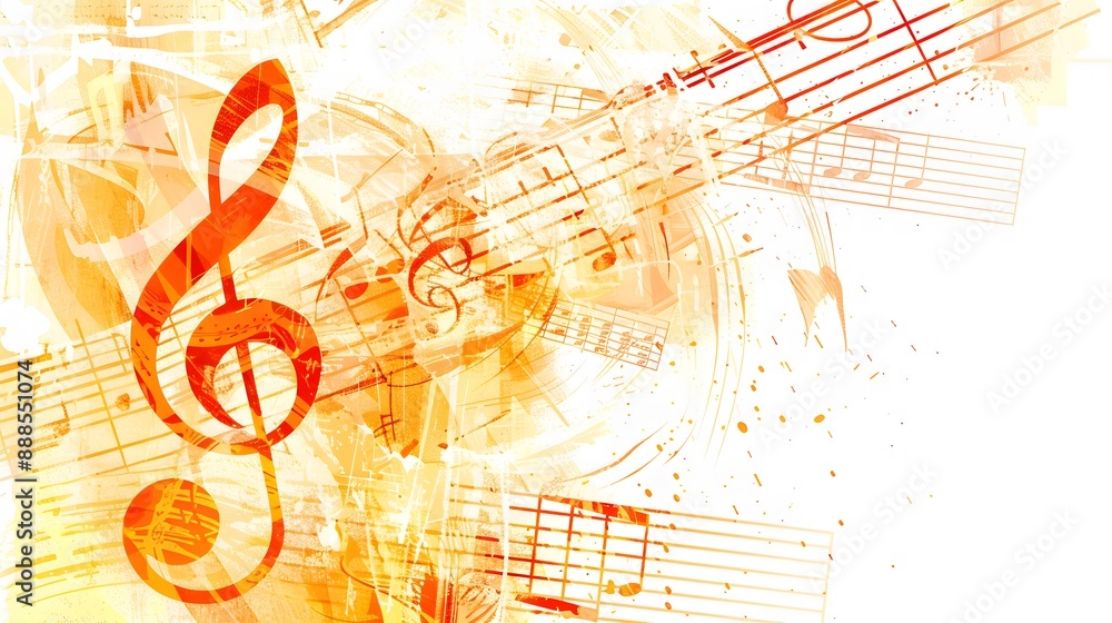 Wall mural music note illustration