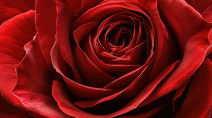 Naklejka premium Close-up of a single red rose with soft, velvety petals AI generated