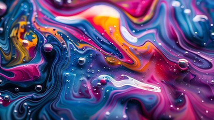 Abstract waves of neon-colored liquids forming a futuristic background. Abstract swirls of colorful liquids creating a hypnotic pattern, with rich, vivid colors blending beautifully. 