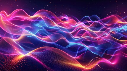 Fototapeta premium Design a futuristic Big Neon Wave Background with organic shapes AI generated