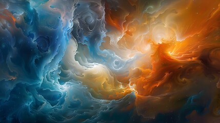 Abstract swirling nebula with vibrant colors