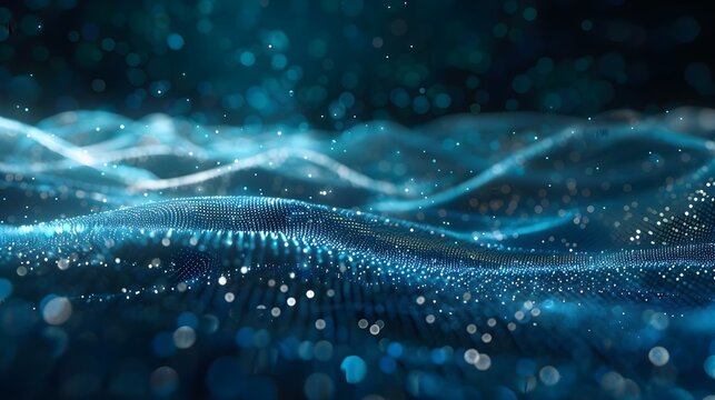 Abstract digital particle wave technology background