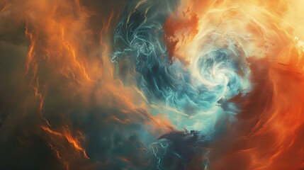 Abstract swirling nebula with vibrant colors