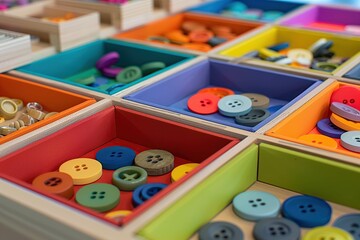 Button Frames, montessori materials