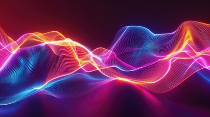 Obraz premium Formulate an electric Big Neon Wave Background featuring vibrant shapes AI generated