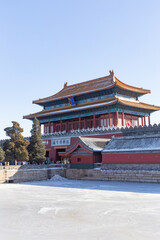 Fototapeta premium snow view of the Forbidden City