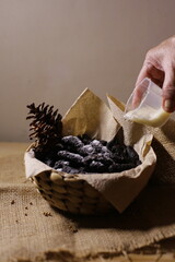black churros with perfect appearance. inherent sweetness