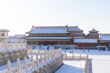 China Forbidden City snow scene