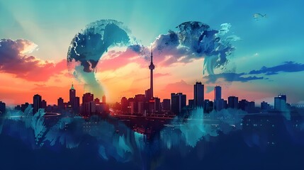 Fototapeta premium Johannesburg Economic Heart Skyline