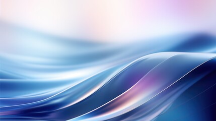 Fototapeta premium Abstract image featuring smooth, flowing blue and purple waves with a soft gradient background.