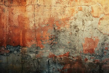 Obraz premium Vibrant Sunset Colors on Weathered Old Wall Travel, Art, Beauty, Warmth, History, Vintage Aesthetics