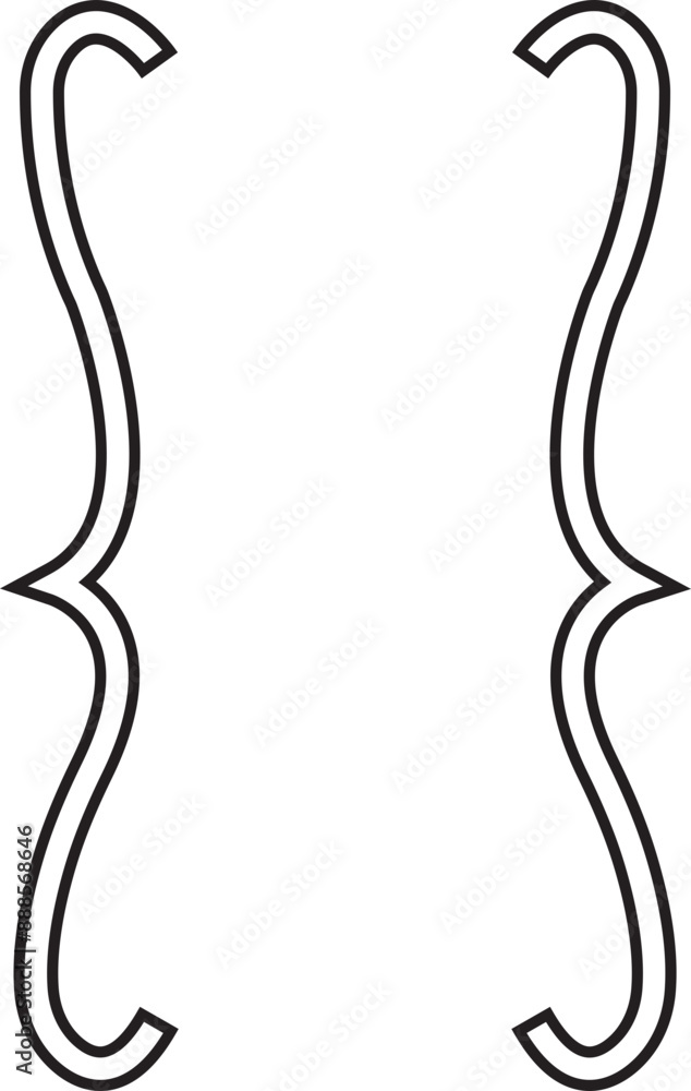 Fototapete curly double braces. symmetric brackets pair, punctuation symbol for mathematics. frames for math in