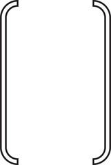 Square double braces. Symmetric brackets pair, punctuation symbol for mathematics. Frames for math in black outline style. Retro parenthesis sign for text quote Isolated on transparent background.