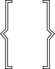 Curly double braces. Symmetric brackets pair, punctuation symbol for mathematics. Frames for math in black Outline style. Retro parenthesis sign for text quote Isolated on transparent background.