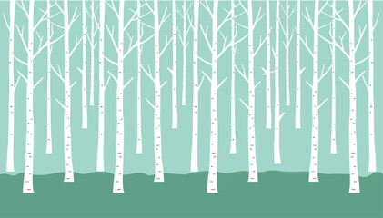 白樺の森のイラスト