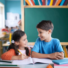 Niños de la escuela sonriendo