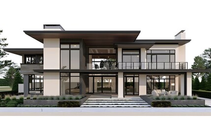 Fototapeta premium Modern abstract rendering of a house