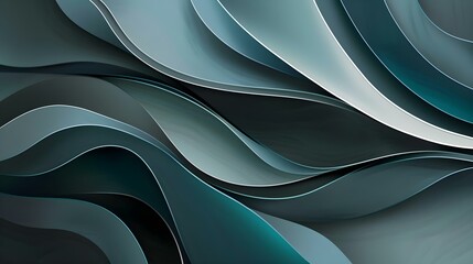 Inconspicuous header with elegant abstract waves illustration
