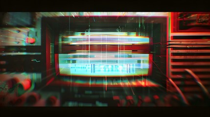 Retro VHS scanlines and TV static noise overlay pattern