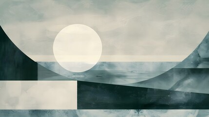 Meditative geometric abstract background with zen-inspiration