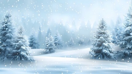 Obraz premium Beautiful winter landscape with snow-covered trees