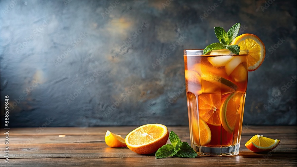 Canvas Prints Traditional iced tea with orange slice on top , refreshing, beverage, drink, cold, glass, citrus, fruit, summer, refreshing