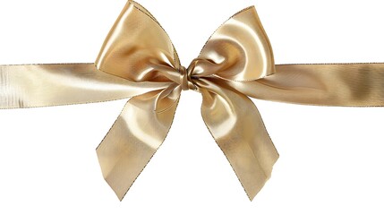 Fototapeta premium golden bow ribbon isolated on white