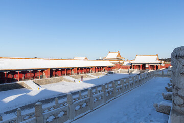 China Forbidden City snow scene