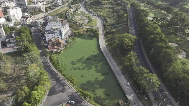 Vietnam - Dalat city aerial view - 4k