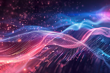 Fototapeta premium A blurry image of a starry night sky with a lot of light and dark spots.