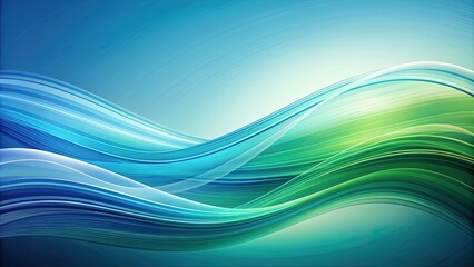 Abstract wave background in shades of blue and green, ocean, water, sea, motion, flowing, backdrop, pattern, texture, marine