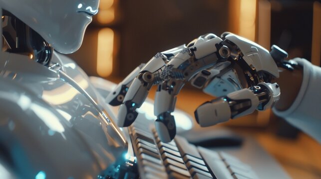 A Robotic Hand Typing on a Keyboard