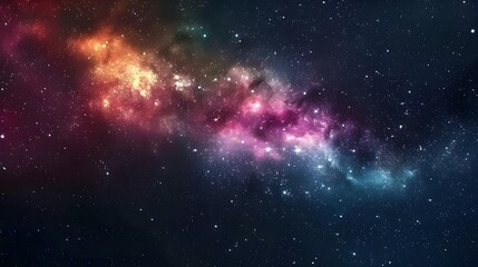 Fototapeta premium Digital space with Milky Way and nebula