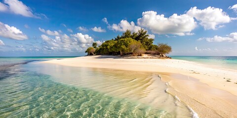 Obraz premium Sand bank near Stone Town on Zanzibar with crystal clear turquoise water and white sand beach, Zanzibar