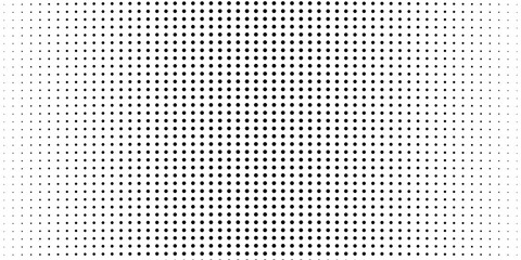 Dotted gradient halftone background. Horizontal seamless dotted pattern in pop art style. Abstract modern stylish texture. Fade gradient black and white half tone background.