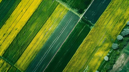 Aerial view of landscape with geometric texture
