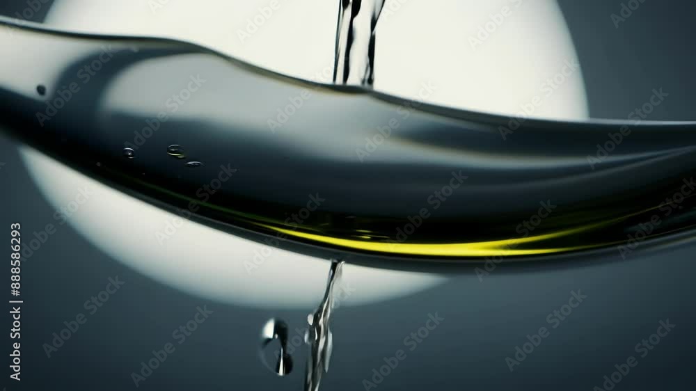 Aufkleber thick viscous oil pours effortlessly from one container to another in a mesmerizing continuous flow.