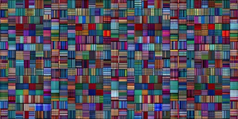 Fototapeta premium Seamless pattern featuring a grid of colorful squares, geometric, abstract, repetitive, background, design, texture, modern