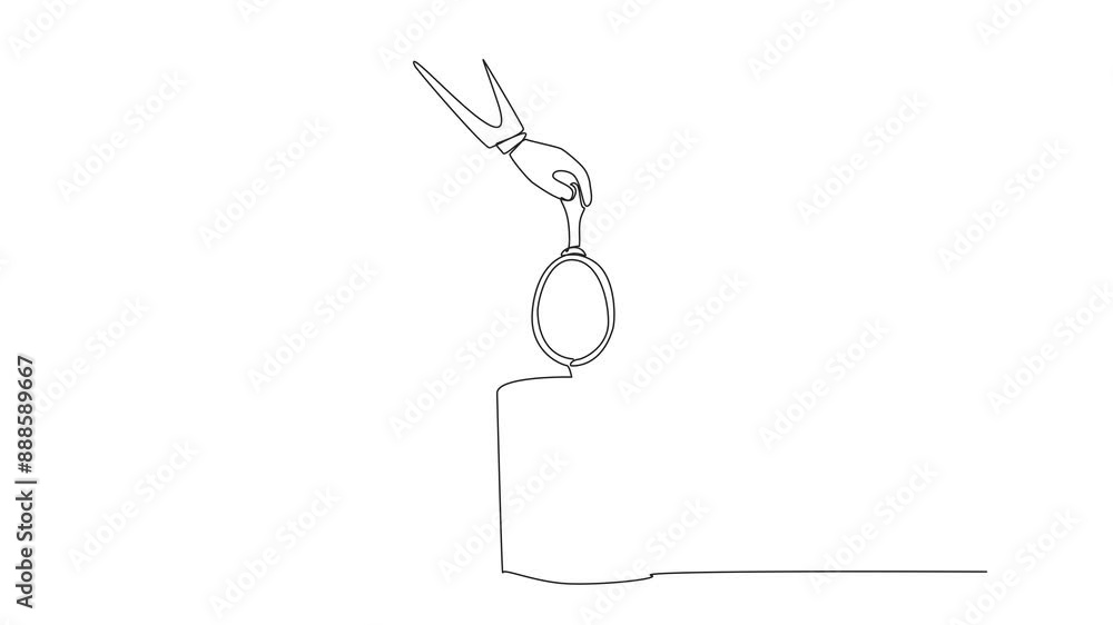 Poster self drawing animation of single continuous line drawing businessman's hand throwing away a broken m