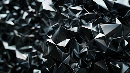 Wide panorama polygonal wallpaper with 3D render